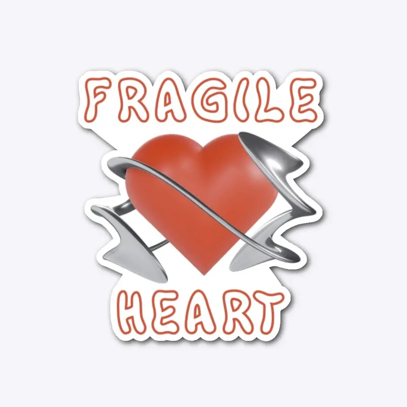 Fragile Heart Sticker Die Cut Out